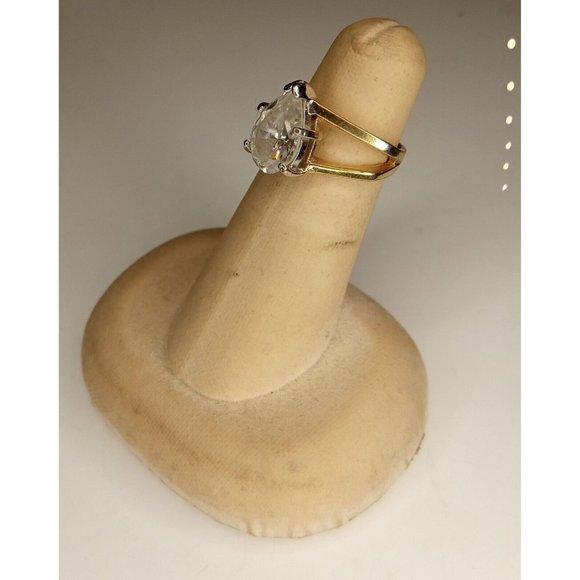 Size‎ 5.25 18K GE Single Teardrop Rhinestone Ring (2a1) - Picture 3 of 6